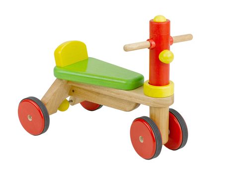 Wooden bicycle toy kids need to learn to drives a bike