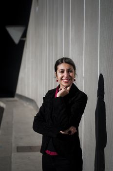 success business girl in modern building