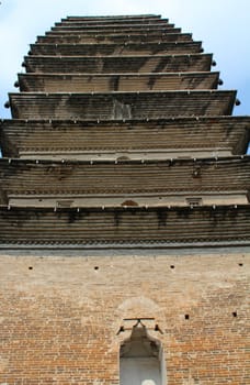 Lingbao Pagoda in Leshan Giant Buddha Scenic Area, China. This area is an UNESCO world heritage site.