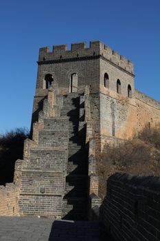 Tower in the Great Wall of China, an UNESCO world heritage site, in autumn
