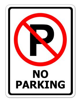 No parking sign on white background