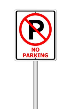 no parking sign on white background