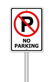 No parking sign on white background