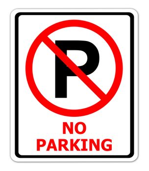 no parking sign on white background