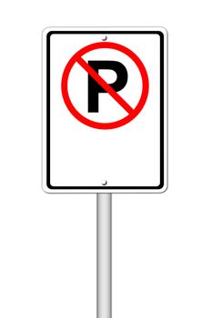 no parking sign blank for text on white background