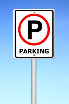 parking sign with a blue sky