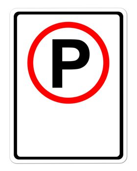 parking sign blank for text on white