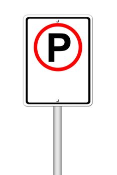 parking sign blank for text on white