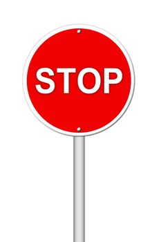 stop sign on white