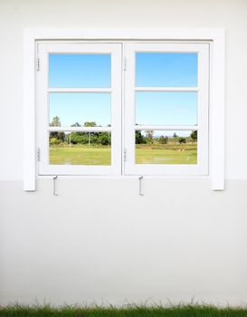 window with rural field view