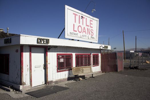 An out of business title loan office