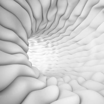 3d Illustration of White Abstract Tunnel Wallpaper