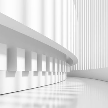 3d Illustration of White Futuristic Architectural Design