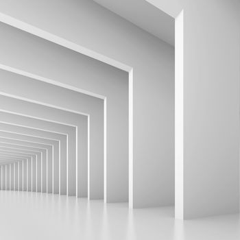 3d Illustration of White Tunnel Background