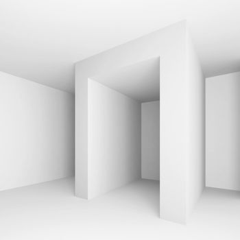 3d Illustration of White Modern Empty Room