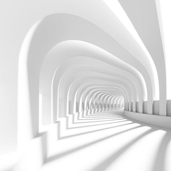 3d Illustration of White Tunnel Background