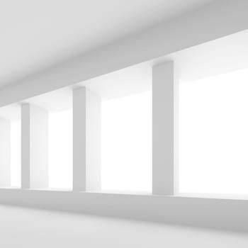 3d Illustration of White Modern Empty Room