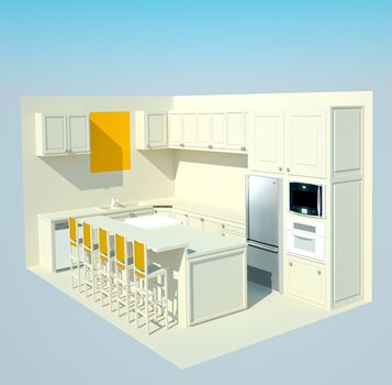 Inside modern kitchen