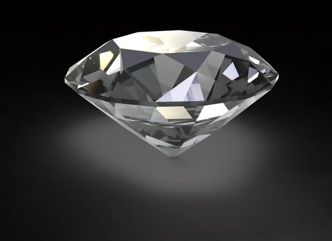 Diamond over a black background