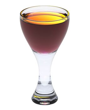 Red wine glass isolated on white background