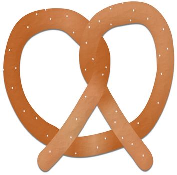 Illustration of a baked pretzel