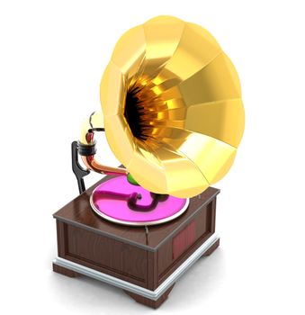 Vintage gramophone isolated