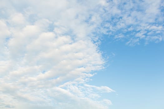 summer blue sky with many white clouds.