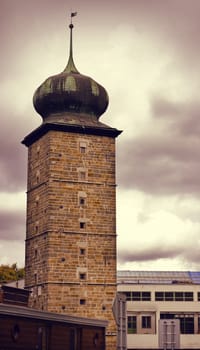 View of a tower in Prague. Czech Republic