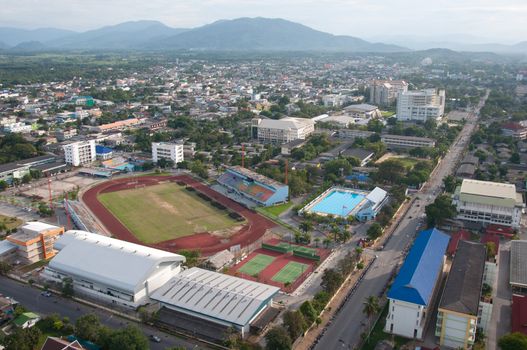 yala sport field in yala, thailand - aerial view