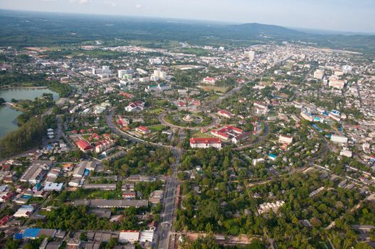 cityscape of yala city, thailand - aerial view