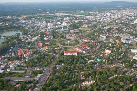 cityscape of yala city, thailand - aerial view