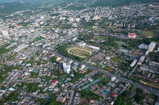 cityscape of yala city, thailand - aerial view