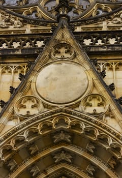 Exterior of Saint Vitus's Cathedral in Prague, Czech Republic
