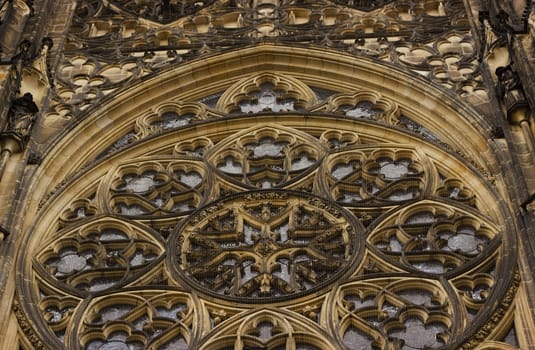 Exterior of Saint Vitus's Cathedral in Prague, Czech Republic