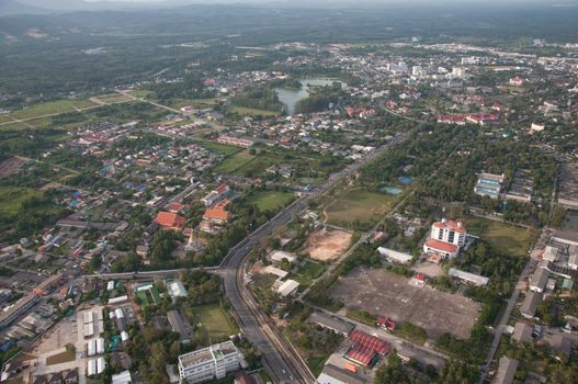 cityscape of yala city, thailand - aerial view