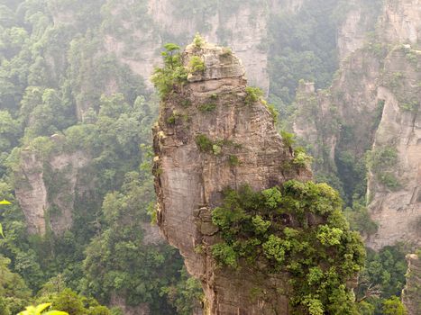Rock mountain in Zhangjiajie national forest park of China, a world nature heritage site.