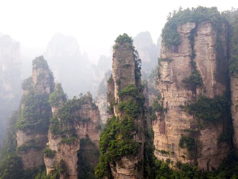 Rock mountain in Zhangjiajie national forest park of China, a world nature heritage site.