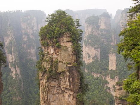 Rock mountain in Zhangjiajie national forest park of China, a world nature heritage site.