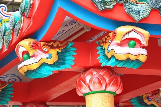 Colorful dragon statues