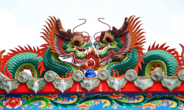 Colorful dragon statues