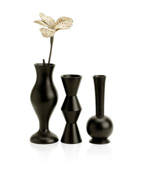 Different shape and designed of wooden vases