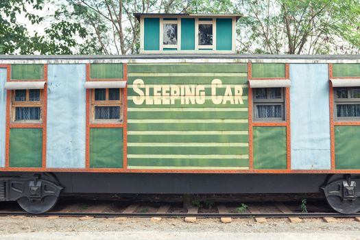 old sleep train wagon in Western style