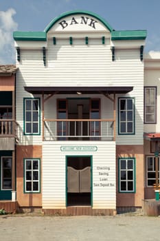 Western style Bank in an old American town