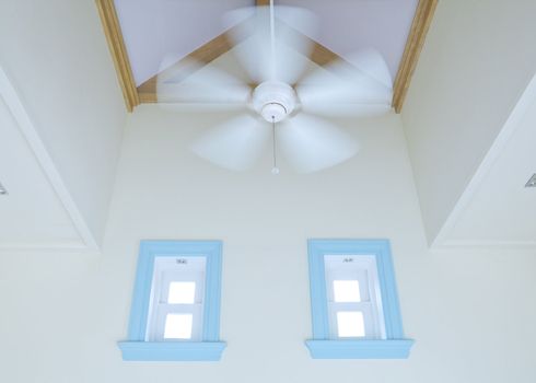 Ceiling fan in the lobby of the hotel
