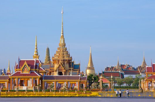 Thai royal funeral and Temple in bangkok thailand