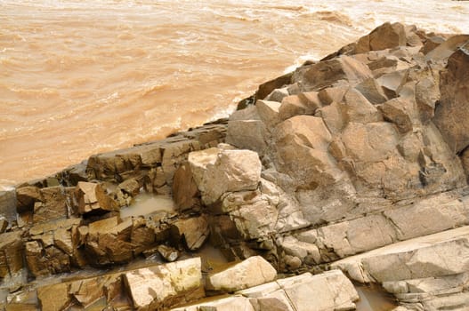 Natural brown stones for background.