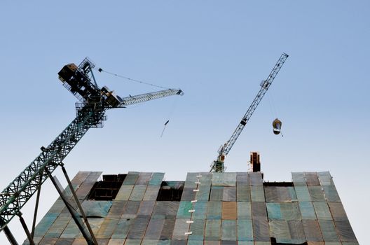 Crane on construction site
