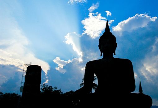 Buddha Statue in Wat Mahathat Temple in Sukhothai Historical Park, Sukhothai Province, Thailand