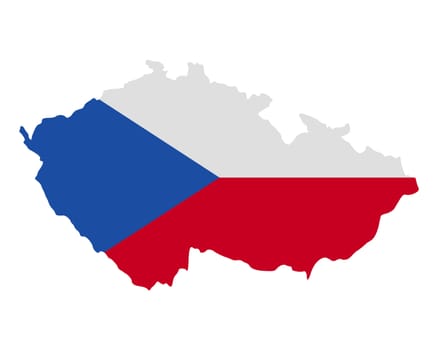 Map and flag of Czech Republic