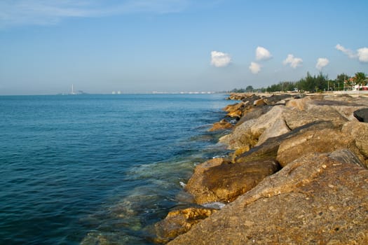 Among the rock defenses sea into coastal erosion.